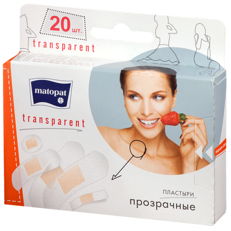 Пластырь Матопат Транспарент прозрачный №20