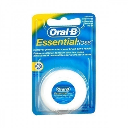 Орал-Би Зубная нить essential floss невощеная 50м упаковка №1