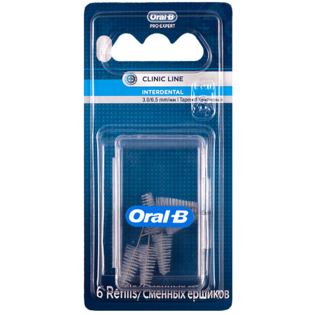 Орал-Би Головки сменные для зубных щеток конические ершики упаковка №6