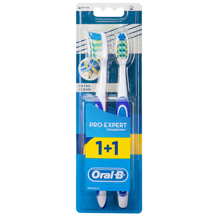 Орал-Би Pro Expert Щетка зубная 40 экстрачистка средняя №1+1