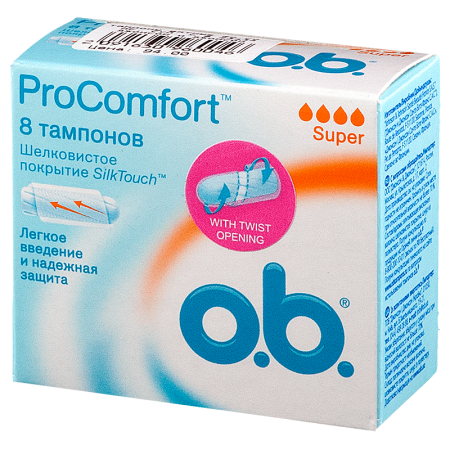 О.б. Pro Comfort Тампоны ватные супер № 8 (арт. 23434)