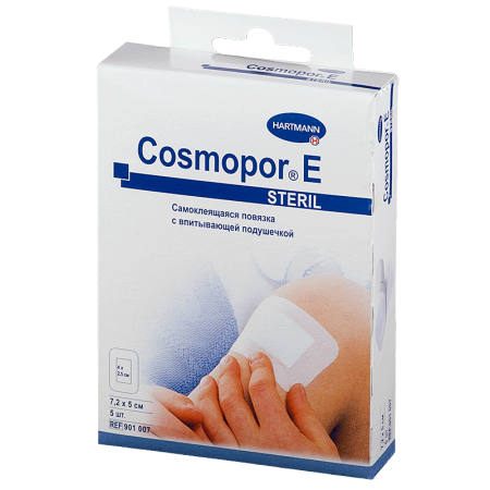 Повязка Cosmopor E на рану самоклеящаяся стерильная 5 х 7,2см №5 арт.9010070