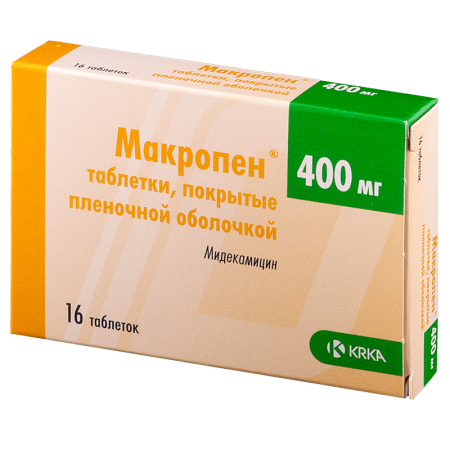 Макропен табл. п.о. 400 мг. №16