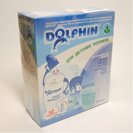 Долфин Комплекс: устройство д/промывания носа д/детей + пакетики №30