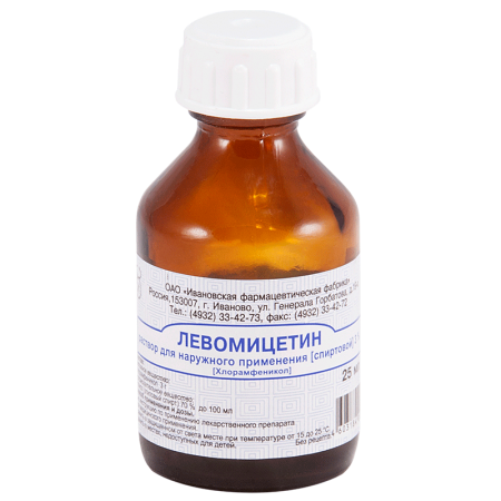 Левомицетин р-р спирт 3% фл 25мл N1