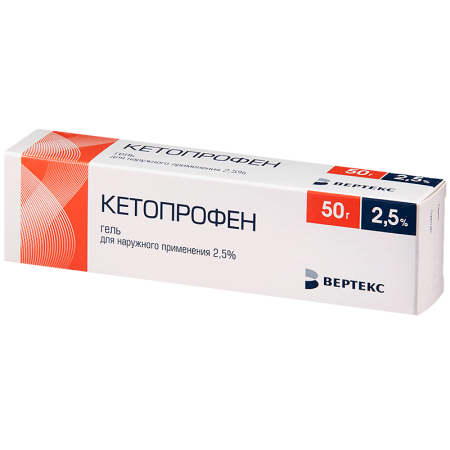 Кетопрофен гель д/наружн.прим.2,5% туба 50г