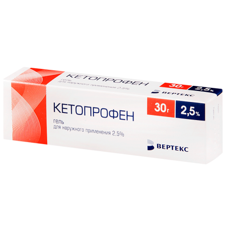 Кетопрофен гель д/наружн.прим.2,5% туба 30г