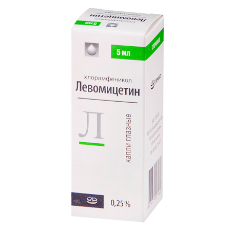 Левомицетин капли глазн 0.25% фл 10мл N1