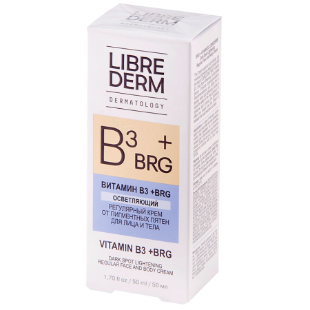 Либридерм Витамин В3+BRG Крем для лица и тела регулярный осветляющий от от пигментных пятен 50мл