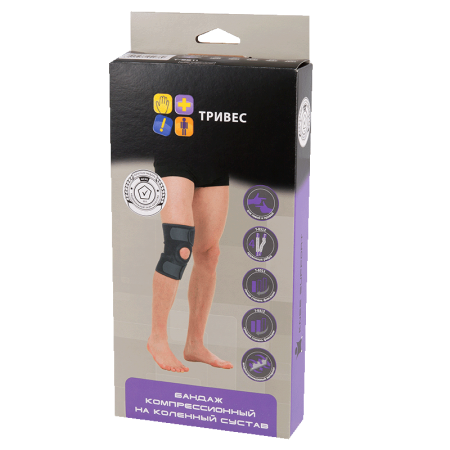 Тривес Бандаж для коленного сустава компрессионный Т-8512 р.L